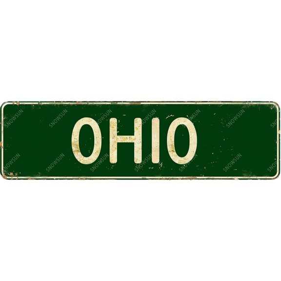 Metal Sign Ohio Street Sign Vintage Tin Signs Aluminum Sign Art Plaque for Home Office Bar Garden Cafe Yard Garage 4×16 Inches
