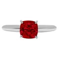 thumbnail image 3 of 2.5 ct Cushion Cut Natural Garnet Solitaire 14K White Gold Womens Engagement Ring, 3 of 6