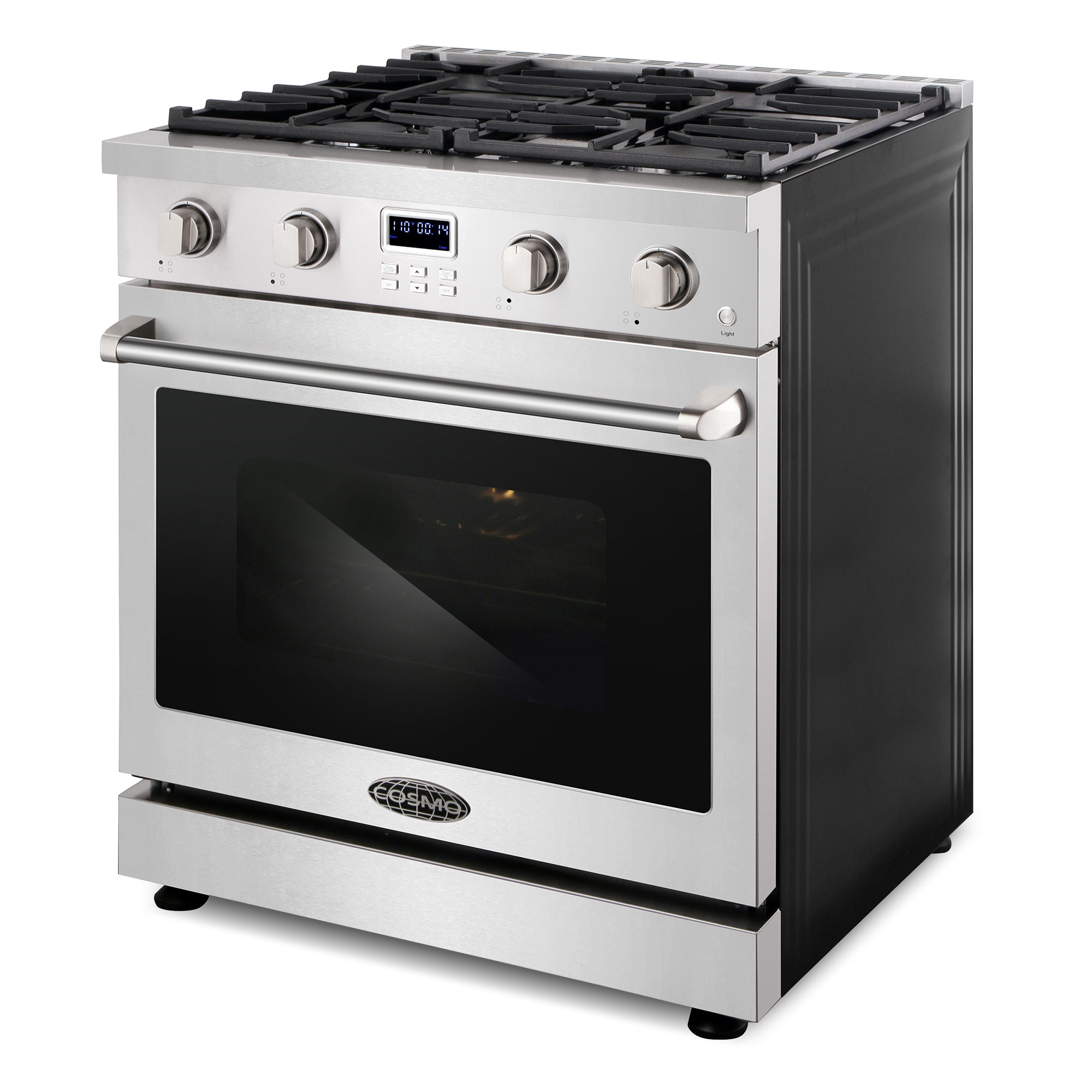 Cosmo 30 in. Lumin Collection 4.8 cu. ft. Gas Range with 4 Sealed Gas Burners and Convection Oven in Stainless Steel