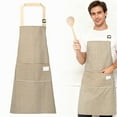 thumbnail image 2 of 1Pc Adjustable Waterdrop Resistant Bib Apron with 2 Pockets,Strip Kitchen Protective Apron with Adjustable Neck & Long Tie For Cooking Baking Grilling Working,Soft Kitchen Cooking Apron for Women Men, 2 of 9