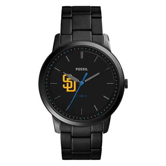 Men's Fossil Black San Diego Padres Minimalist Stainless Steel Watch