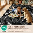 thumbnail image 4 of Design&I 4'x6' Washable Area Rug Pet Friendly & Non-Slip Built-In Grip Gothic Symmetrical Moth Delicate Frame Border Bathroom Artwork for Reading Nook, Bedroom, 4 of 7