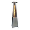 Contemporary Square Design Portable Propane Patio Heater with Decorative Variable Flame-Golden Hammered
