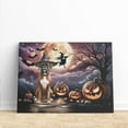 thumbnail image 3 of Spooky Halloween Night Witch Boxer Glowing Pumpkins Horizontal Matte Canvas Poster Boxers Dog Lover Gifts Idea Wall Art Home Decor - 12015, 3 of 5