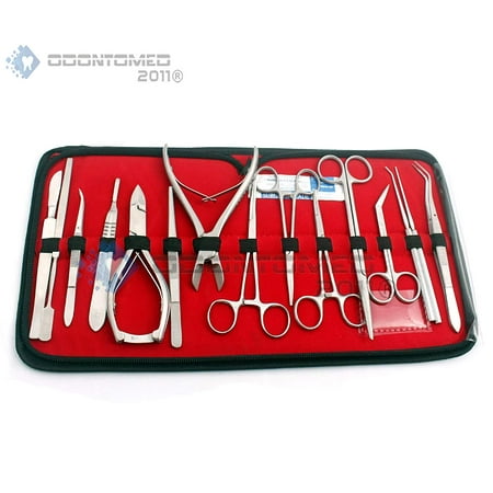 OdontoMed2011® Coral Propagation Fragging Kit Set 16 Pcs Hard Soft Freshwater Reef Stainless Steel Tools Zipper Case