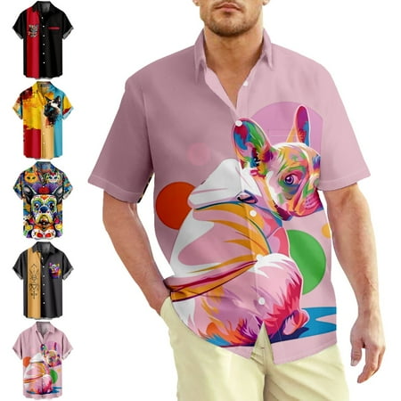 

MLFU Mens Crewneck Button Down Shirt & Top with Pocket Cheap Bowling Shirts Regular & Big Man Sizes