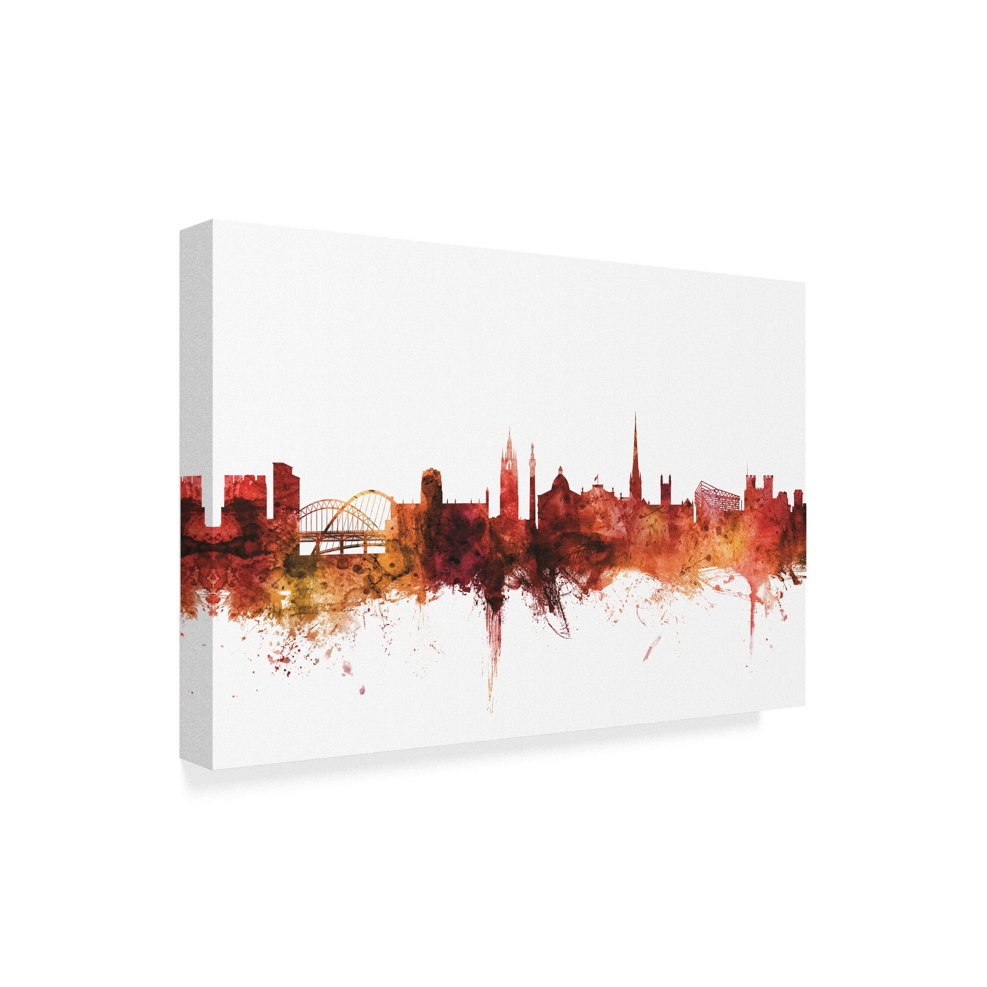 Trademark Fine Art 'Newcastle England Skyline Red' Canvas Art by Michael Tompsett