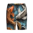 thumbnail image 6 of Daiia Colorful Koi Fish Art Mens Woven Stretch Pajama Short,Short Pajama Pants-Small, 6 of 7