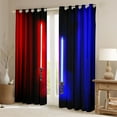 thumbnail image 2 of Manfei Neon Light Sword Black Out Curtains,Cartoon Gradient Light Curtains Pack of 2 (42x63 Each),Red Blue Lines Bedroom Curtains For Kids,Luxury Bedroom Decor, 2 of 6