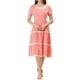 thumbnail image 2 of Vestido midi de tirantes cortos con escote cuadrado y detalles de encaje de INSPIRE CHIC en color rosa M, 2 of 6