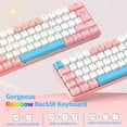 thumbnail image 5 of ZIYOU LANG T60 Wired 60% TKL Mechanical Gaming Keyboard with Led Rainbow Backlight Ultra-Compact NKRO Tactile Clicky Blue Switch Tri-Color ABS Keycap for Windows Laptop PC Mac Gamer(Pink/White), 5 of 7