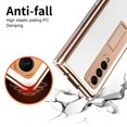 thumbnail image 2 of K-Lion for Samsung Galaxy Z Fold 3 Cross Pattern Case, Luxury PU Leather Hybrid Plating PC Hidden Kickstand Cover Shockproof Protective Folding Slim Hard Case for Samsung Galaxy Z Fold 3 5G 2021,White, 2 of 7