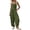 Green, variant on Womens Casual Jumpsuits Summer Halter Straps Sleeveless Overalls Ruched Barrel Wide Leg Side-Cinch Long Pant Rompers Spring Summer & Autumn Trendy Vacation Womens Suits Black L