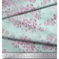 thumbnail image 3 of Soimoi Green Cotton Jersey Fabric Poppy Anemone Floral Fabric Prints By Yard 64 Inch Wide, 3 of 3