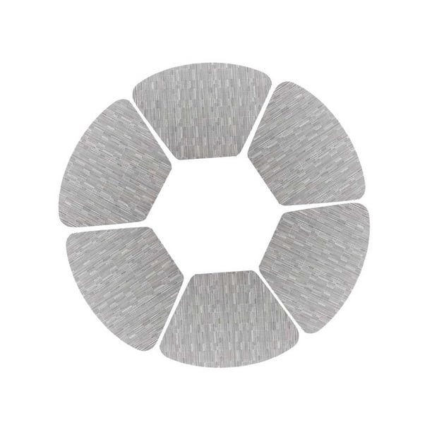 Manteles individuales redondos Inteprter 6X Gris 48*33 CM resistente al calor multicolor decorativo para Hotel multiusos