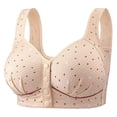 thumbnail image 2 of XUNKUSGA Wireless Front Closure Bra for Women Scalloped Lace Side Bust Support Plus Size Minimizer Bras with Wide Mesh Shoulder Straps for Large Bust & Seniors,Beige02,48/110C, 2 of 9