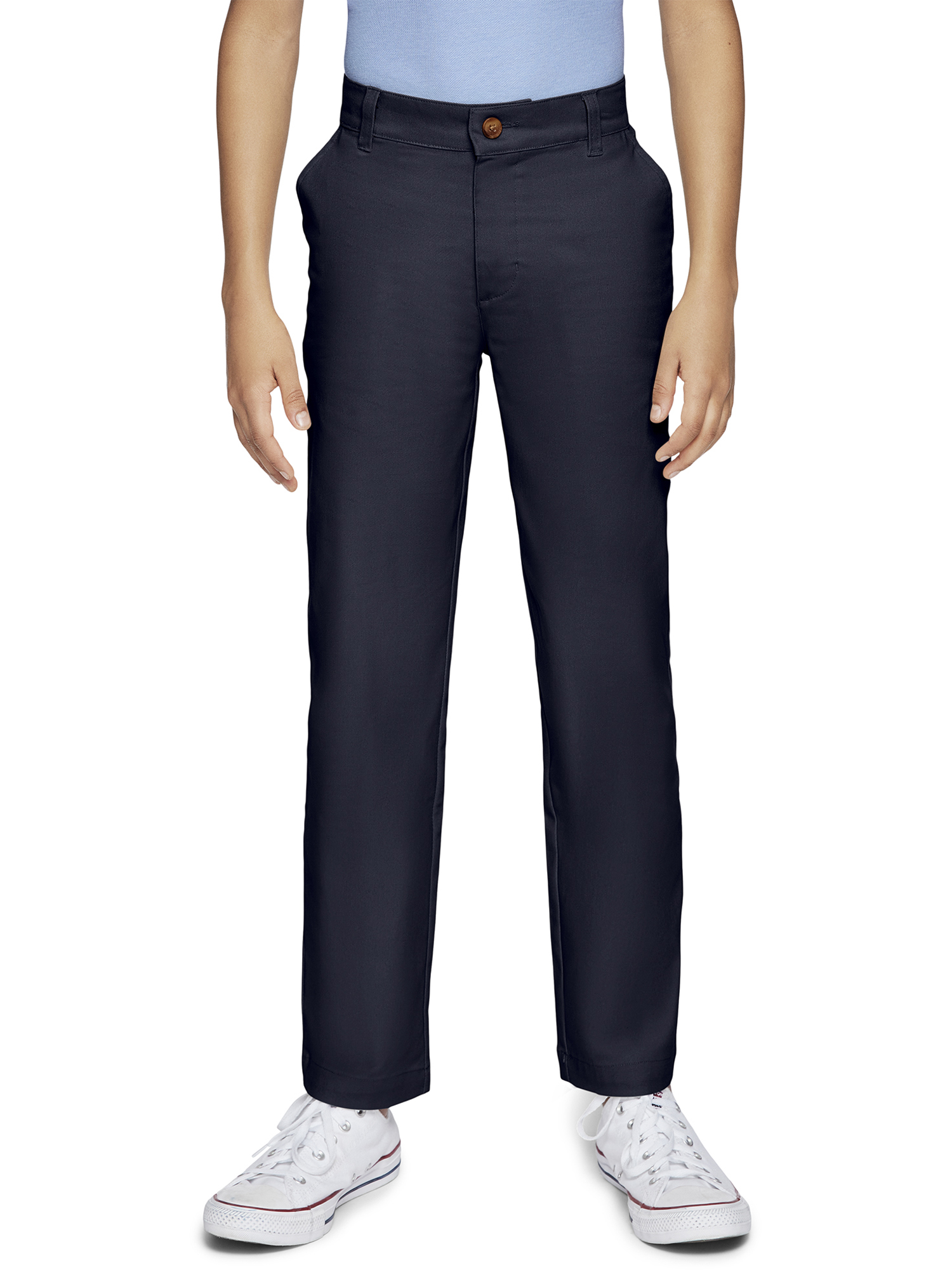 Wonder Nation Boys School Uniform Flat Front Pants, 2-Pack photo 4
