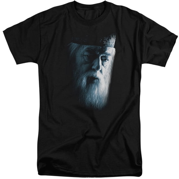 Trevco HP6009-ATT-4 Harry Potter & Dumbledore Face Short Sleeve Adult Tall 18-1 T-Shirt, Black - Extra Large
