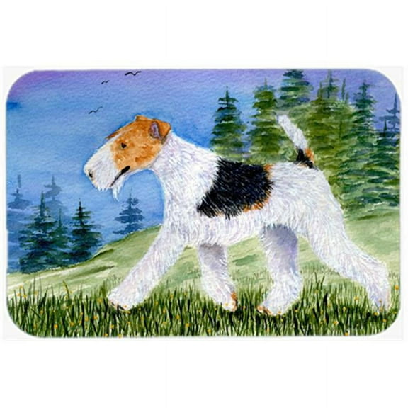 Caroline's Treasures Fox Terrier Glass Cutting Board Large