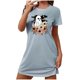 thumbnail image 2 of Camisón corto de talla grande para mujer, camisón de manga corta con estampado de pecho a la moda, camisón para mujer, 2 of 5