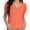 Pink, variant on Women's V Neck Dot Puff Sleeve T-Shirts Loose Casual Summer Tops