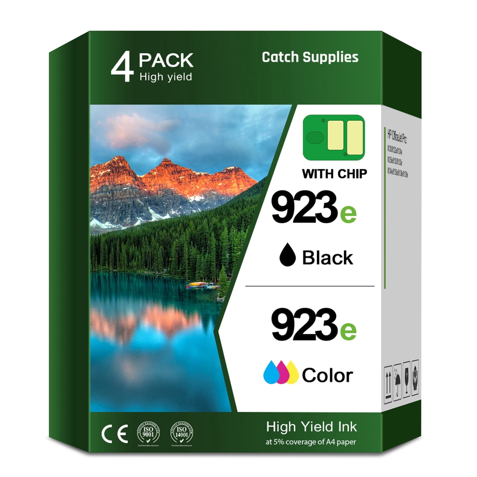 CMYi 1PK Cartuccia di inchiostro nero compatibile 923 per HP OfficeJet