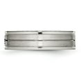 thumbnail image 3 of Chisel Stainless Steel Polished with Brushed Center CZ 6mm Grooved Band, 3 of 8