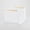 White, variant on Wire Wood Handles Milk Crate - Square Decorative Basket, Iron & Wood