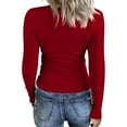 thumbnail image 4 of Mohiass Women Long Sleeve Shirts Rib Knit Slim Fit Tops Basic Tee 2025 Fall Outfits Casual T-Shirt Underscrubs Layer Clothes Red S, 4 of 8