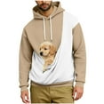 thumbnail image 2 of Pet Carrier Hoodie for Men Color Block Kitten Cat Puppy Holder Kangaroo Pocket Cozy Soft Dog Pouch Winter Drawstring Oversized Sweatshirt with Pockets Pullover Top Hoodies, 2 of 5