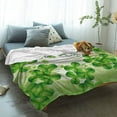 thumbnail image 2 of Artistic Blanket, Happy St. Patrick''s Day Green Luck Leaf Clover Pattern Soft Flannel Fleece Bedding Blanket for Couch, Throw Blanket for Cover Men Women Aults Kids Girls Boys 60"x80", 2 of 6
