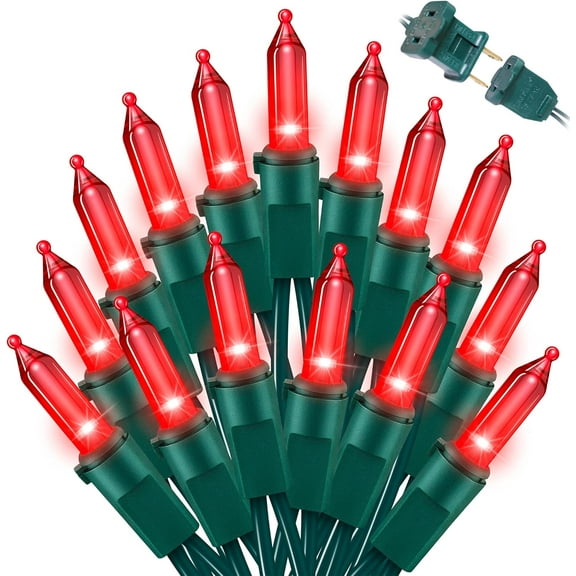 LAMPHOME 100 Mini LED Count RED -String Lights - 21.6FT LED Christmas Lights, Mini led Lights for Indoor Outdoor Home Holiday Party Wedding Independence Day Decoration