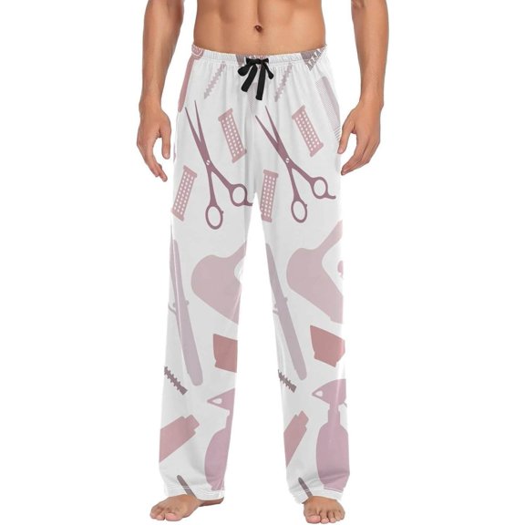 Hairdresser Tools Pattern Ghost Pajama Pants, Men's Lounge Pants Light with Drawstring and Pockets, Christmas New Year Birthday Father's Day Gifts, XX-Large