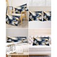thumbnail image 6 of Navy Blue Marble Satin Pillowcase for Hair and Skin with Zipper, Soft Breathable Cooling Silk Pillow Cases, Gold Modern Art Throw Pillow Covers King Size 20"x40", 6 of 6