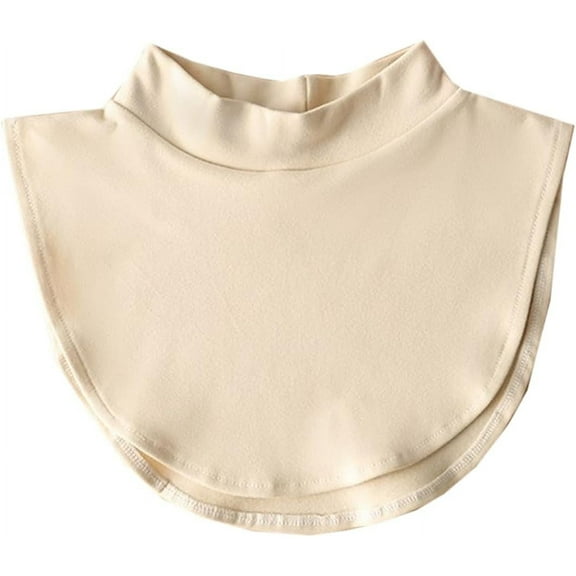 YooGuoGuo Fake Turtleneck Dickey Detachable Collars Half Top Wear Outer or in Sweater Hoodie High Neck Mock Collar for Women (Crewneck Beige)