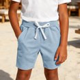 thumbnail image 4 of Gytharion Children's Cotton Short Pants Summer Casual Solid Color Drawstring Elastic Waist Shorts Kids Lightweight Outdoor Sport Short Pants, 0-12 Years, 4 of 5