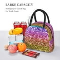 thumbnail image 6 of Haiem Glitter Rainbow Printed Lunch Bag Women, Lunch Box Lunch Bag for Women, Small Leakproof Cute Lunch Tote Large Capacity Reusable Insulated Cooler Lunch Container, 6 of 6