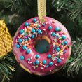 thumbnail image 2 of Cute Doughnut Frosted Pink Sprinkle Dohnut Bagels Bakery Donuts Food Lovers Foodie Novelty Holiday Christmas Ornament Xmas Tree Gift (Flat Design Printed on Ceramic, Not 3D), 2 of 3