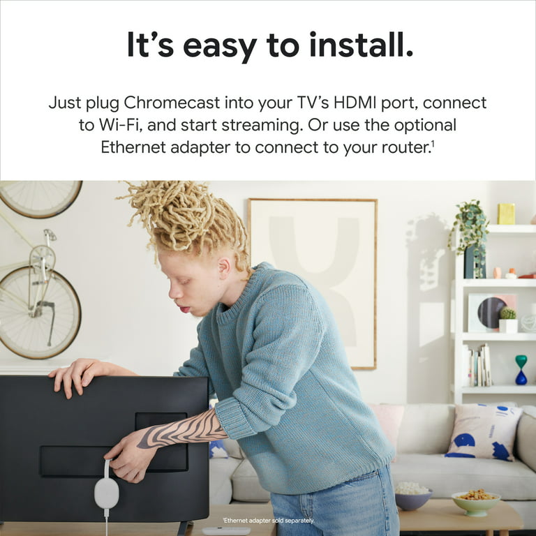 GOOGLE CHROMECAST avec Google TV Full HD Media Streaming HDMI Dernière  Version 4
