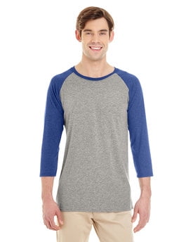 Jerzees Mens TRI-BLEND Classic Fit Baseball Raglan T-Shirt, 3XL