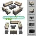 thumbnail image 6 of ALAULM 15-Piece Outdoor Conversation Sets with Aluminum Fire Pit Table, Brown/Brown, 6 of 7
