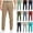 Khaki, variant on SGFCWSX Pants for Men Big & Tall, Hidden Buttons Lightweight Solid Business Casual Pants Khaki L