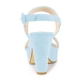 thumbnail image 2 of BLISSFUL STEP Women's Platform Heels Chunky Heel Slingback Open Toe Sandals Sky Blue 7.5, 2 of 8