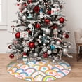 thumbnail image 5 of Lsque Rainbow Flowers Print Christmas Tree Skirt, Tree Skirt with Ties or Velcro, Perfect for Holiday Decorations, Halloween, and New Year-36", 5 of 7