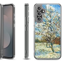 Shockproof Protective Phone Case Cover for Samsung Galaxy S25 FE, by OneToughShield - Peach Tree Blossom