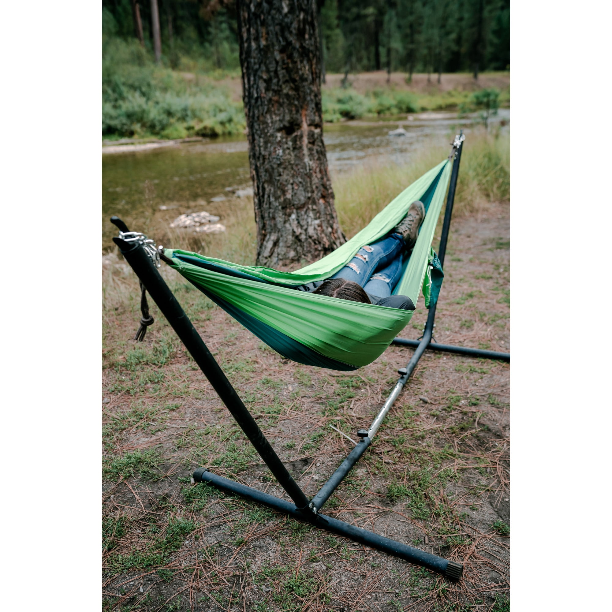 Stansport Newport 2-Person Traveler/Backpack Nylon Hammock - Teal