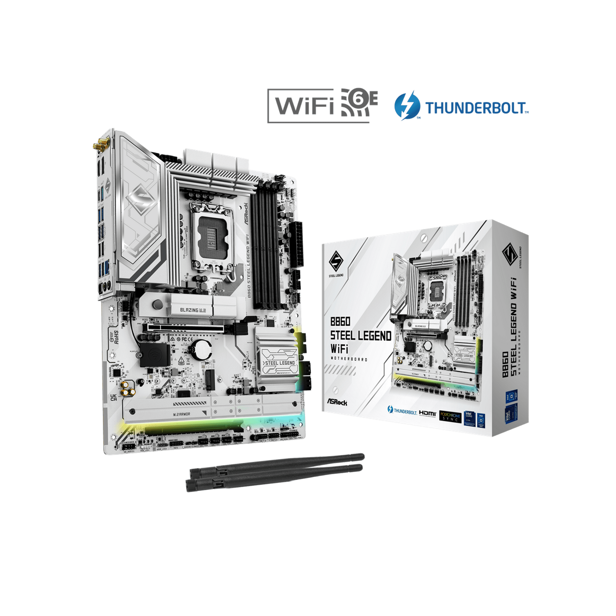 ASRock B860 Steel Legend WiFi LGA 1851 Intel B860 SATA 6Gb/s DDR5 ATX Motherboard