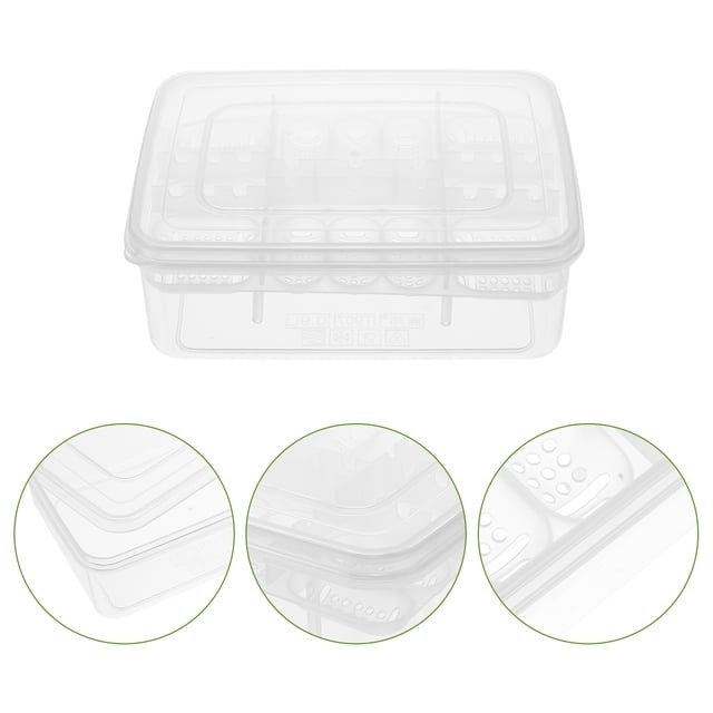 Raindrops 2Pcs Transparent Reptile Hatching Incubator Case 16 Compartments for Easy Observation
