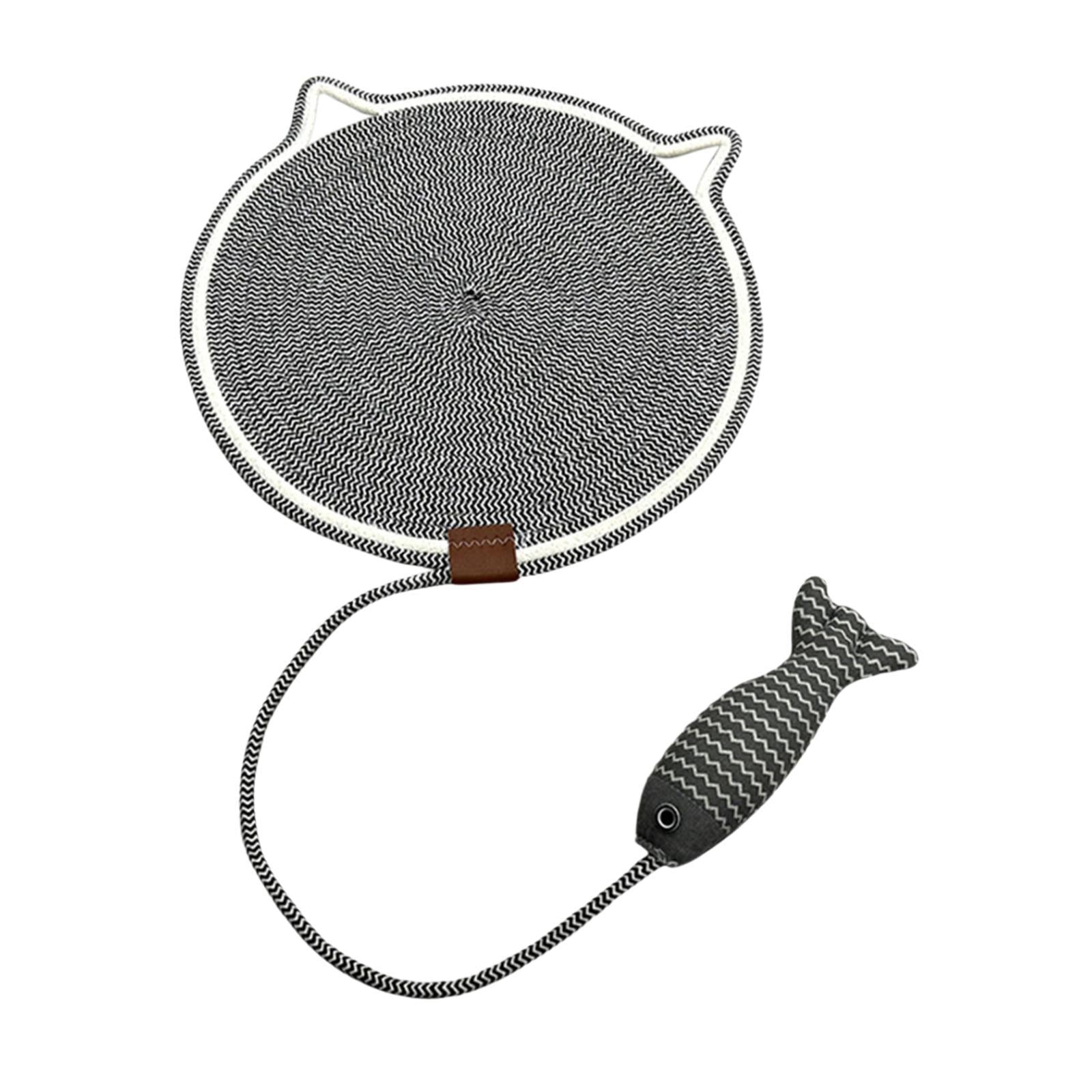 Bvdfgk Cat Scratch Mat Cat Scratch Pad with Fishy Ball Toy Horizontal Cats Sleeping Mat L