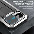thumbnail image 3 of for iPhone 16e Rugged Metal Case, with Screen Protector Kickstand Camera Sliding Cover for iPhone 16e Full Cover Military Sturdy Armor Shockproof Dorp Test Cover for Outdoor, Silver, 3 of 7